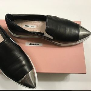 MIU MIU Metal Cap Toe Sneaker Size 5.5